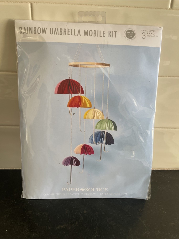 Paper Source ~ Rainbow Umbrella Mobile Kit~ New Sealed!