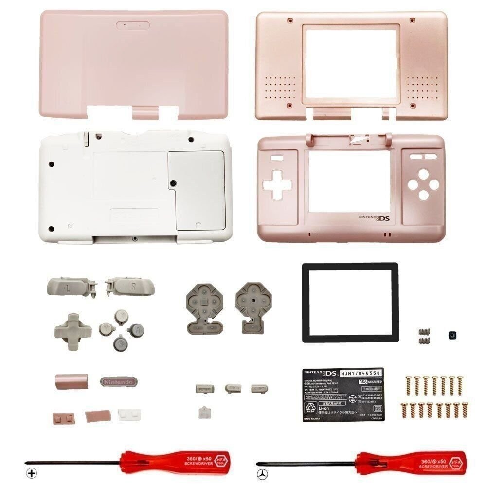 Replacement Housing for Original Nintendo DS Shell Screen Tools White Pink