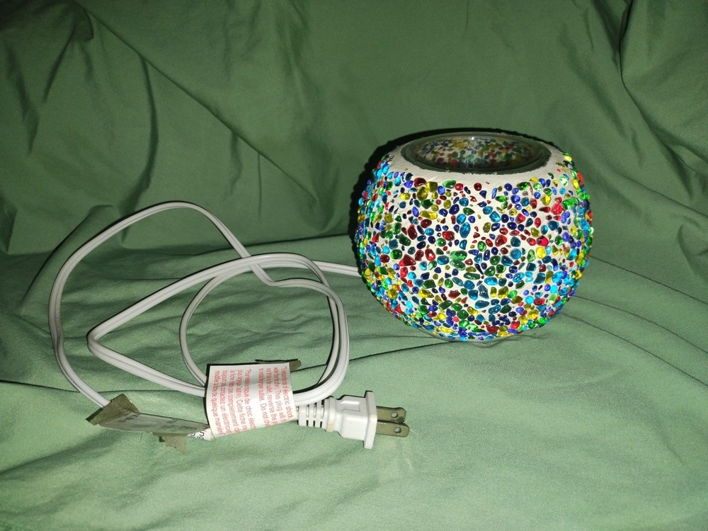 Partylite Confetti Multicolor Glass Scent Warner 5 1/2" Diameter Retired