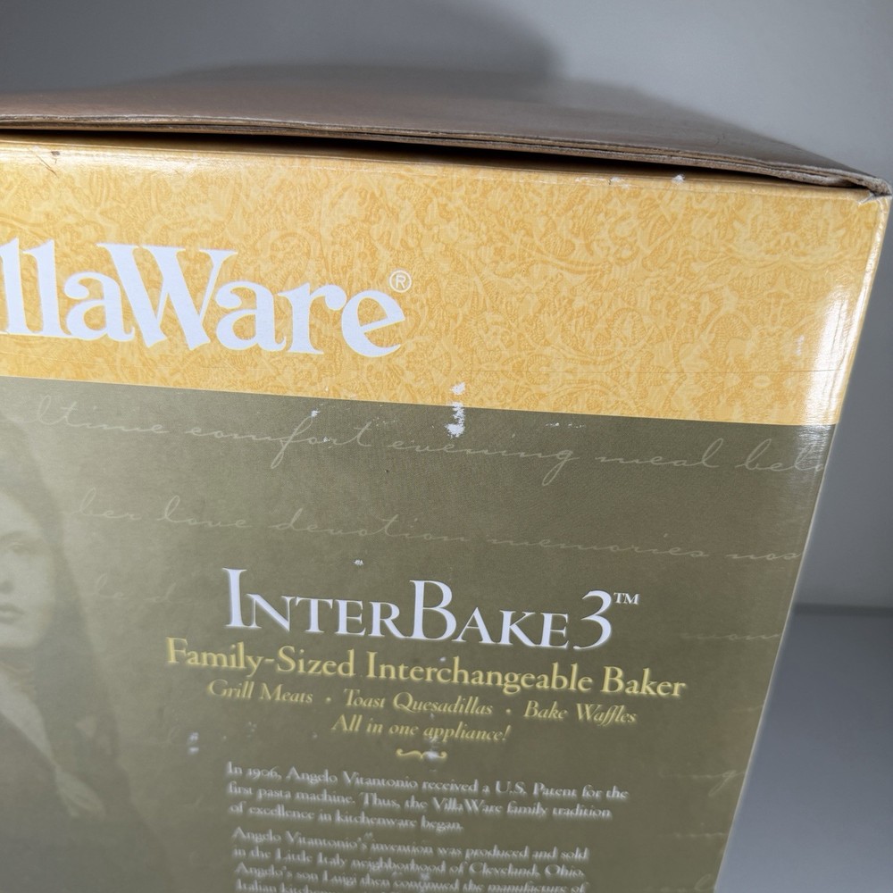 VillaWare InterBake3 Family-Sized Interchangeable Baker 4-square OPEN BOX