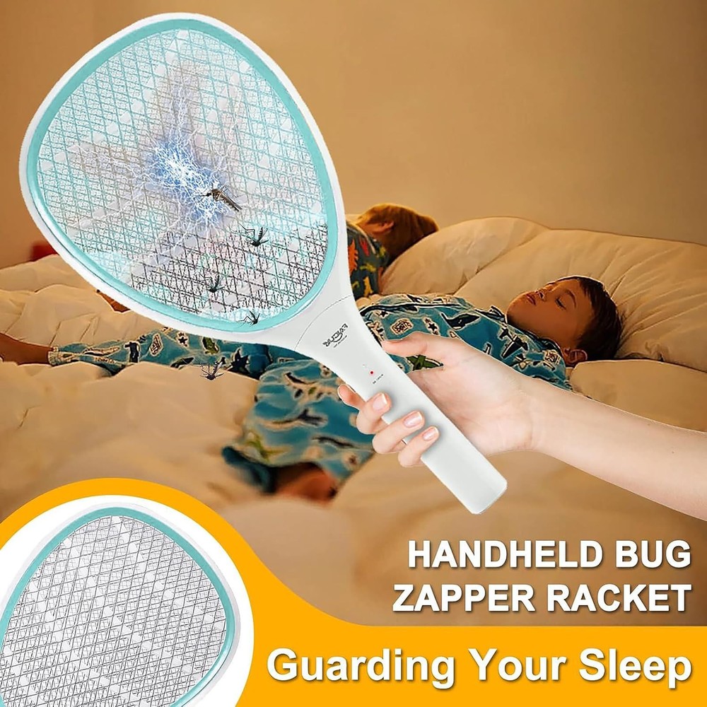 Handheld Bug Zapper Racket Electric Fly Swatter