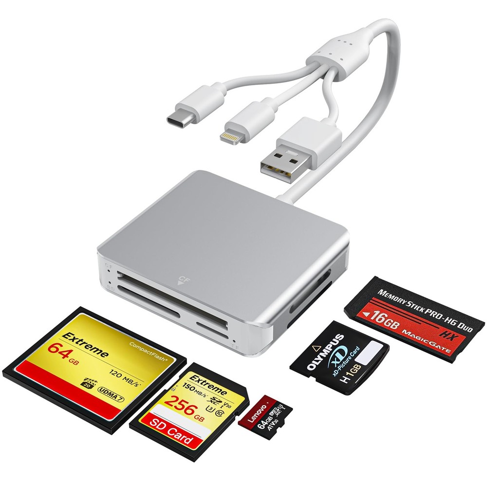 Memory Stick Pro Duo Adapter - 5 in 1 Aluminum Multi Memory Card Reader with ...