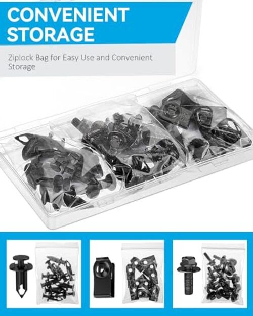 35PCS Engine Under Cover Splash Shield Guard Body Bolts Screws, Front Bumper
