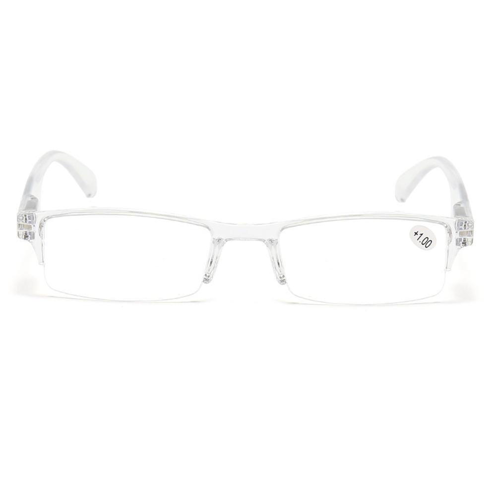 5 Pack Transparent Spring Hinge Reading Glasse Half Rimless Lightweight Readers