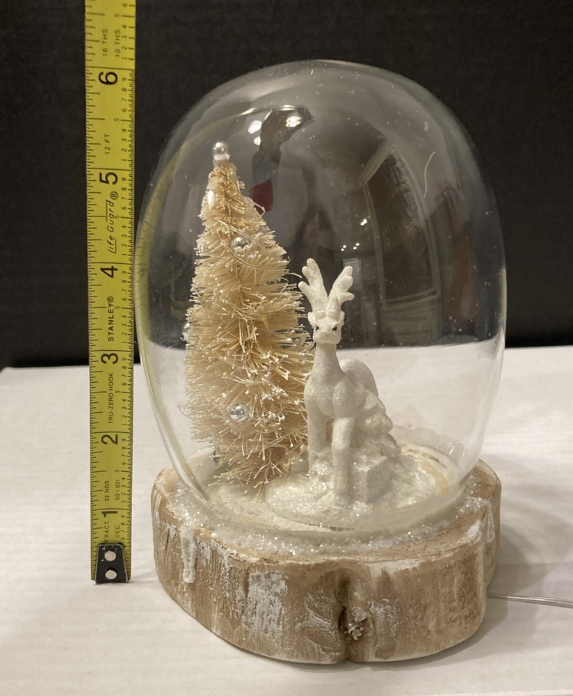 Macy’s Christmas Reindeer Snow Tree Lighted Globe Lantern Glittery 2016