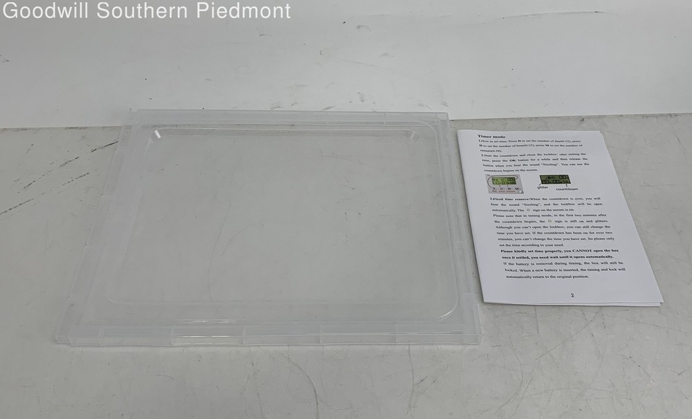 Transparent Plastic Combination Timed Lock Box Habit Control - Open Box