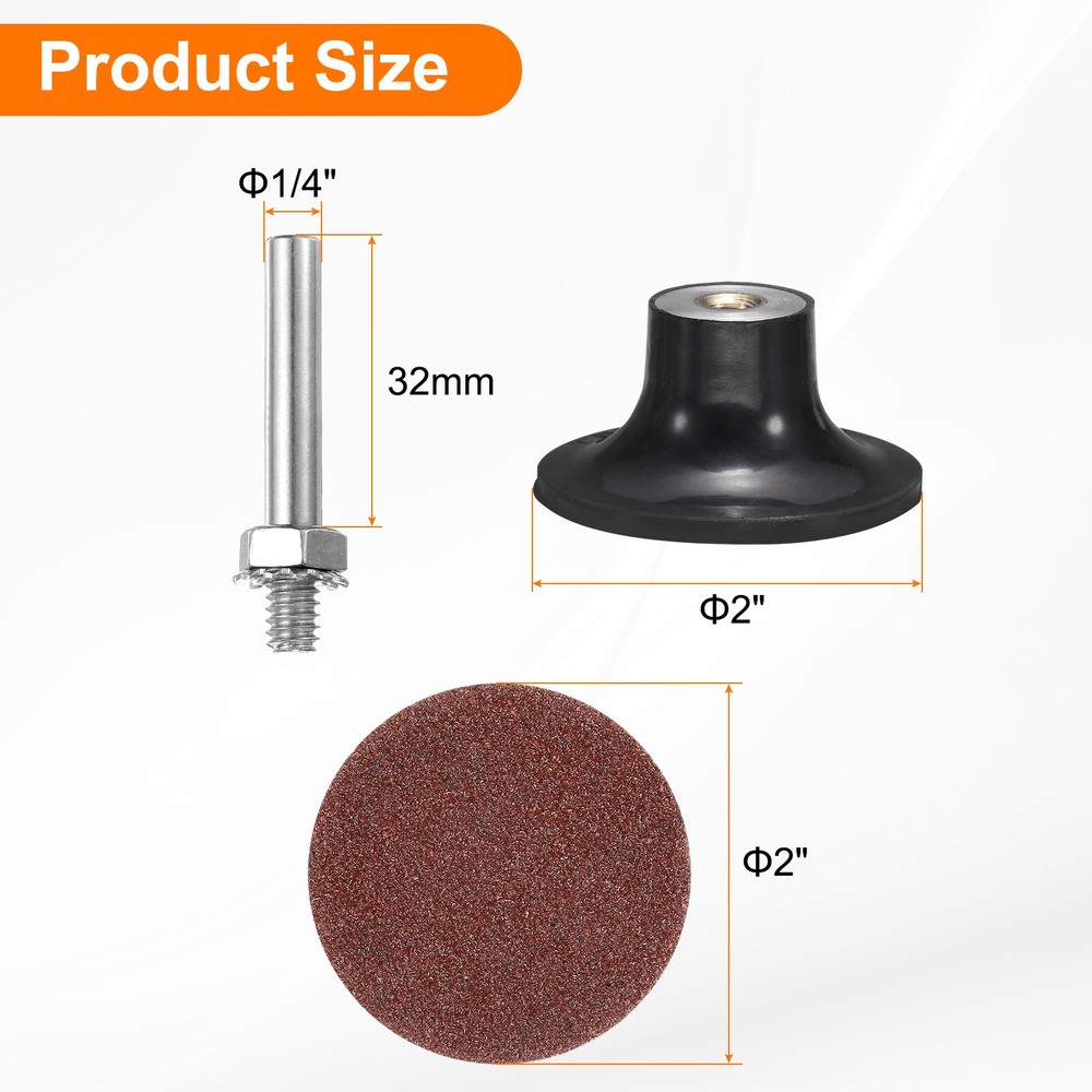 22pcs Quick Change Disc Set 2" Roll Lock Sanding Disc 60 Grits with Disc Holder
