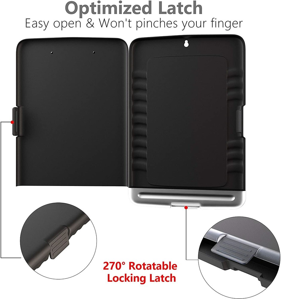 Clipboard with Storage Portable Slimcase Box Case Real Hinge Lightweight Plastic