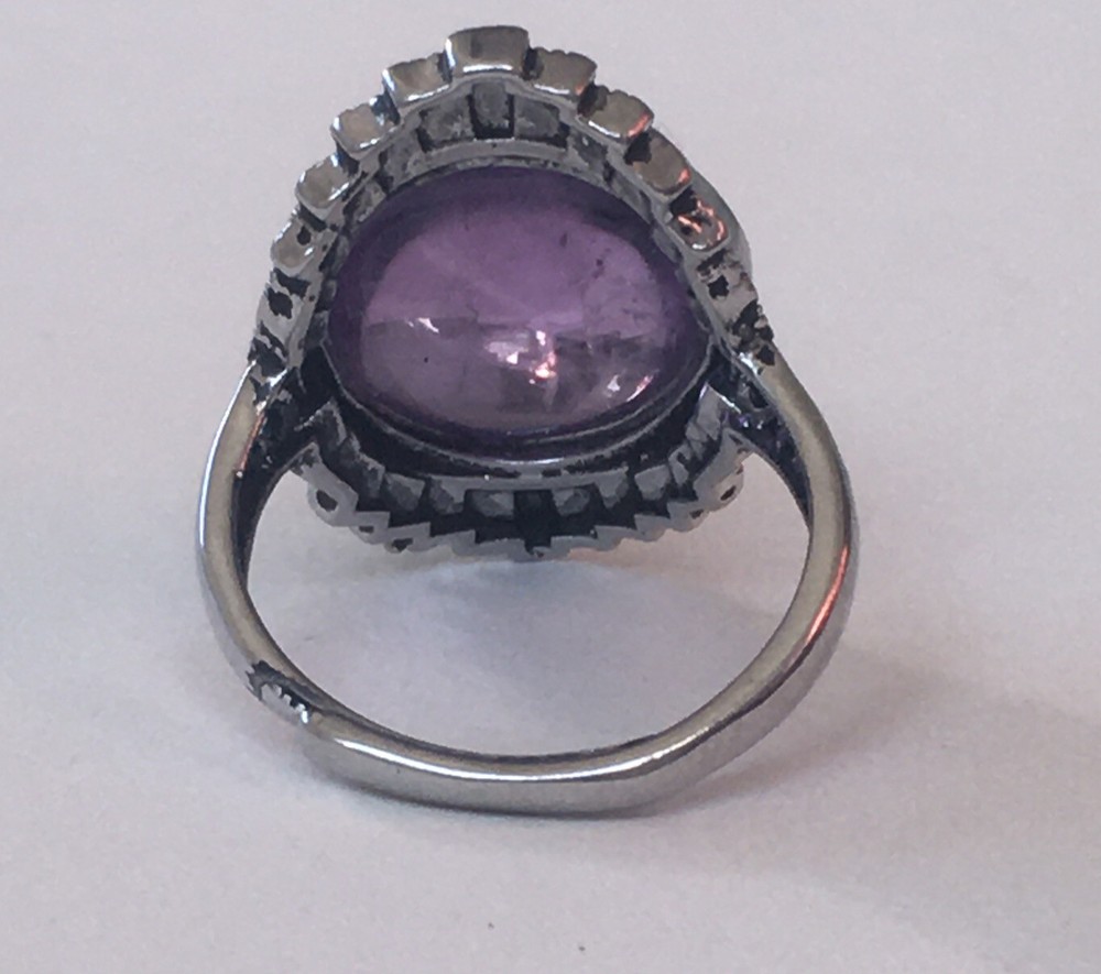 amethyst ring 925 adjustable to size 6,7 & 8