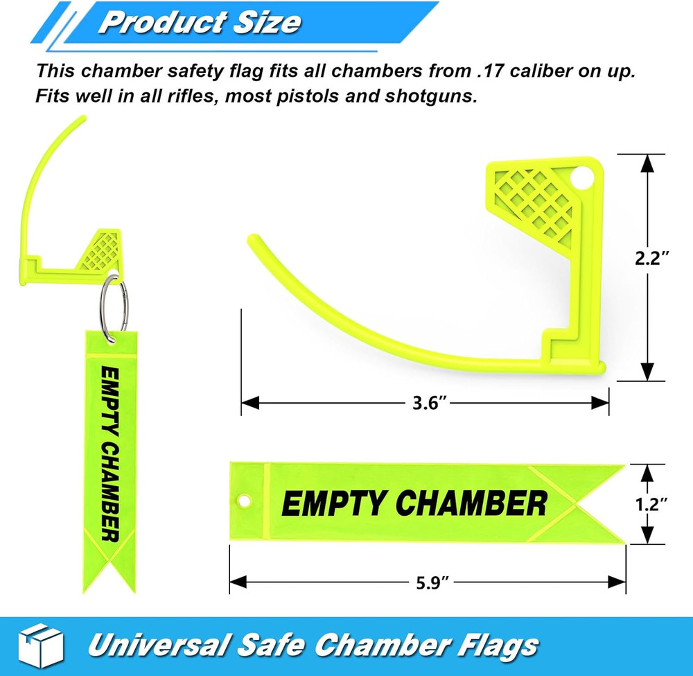 Gun Safe Chamber Flag Comes with Reflective Light Tags,Bright Durable&Universal