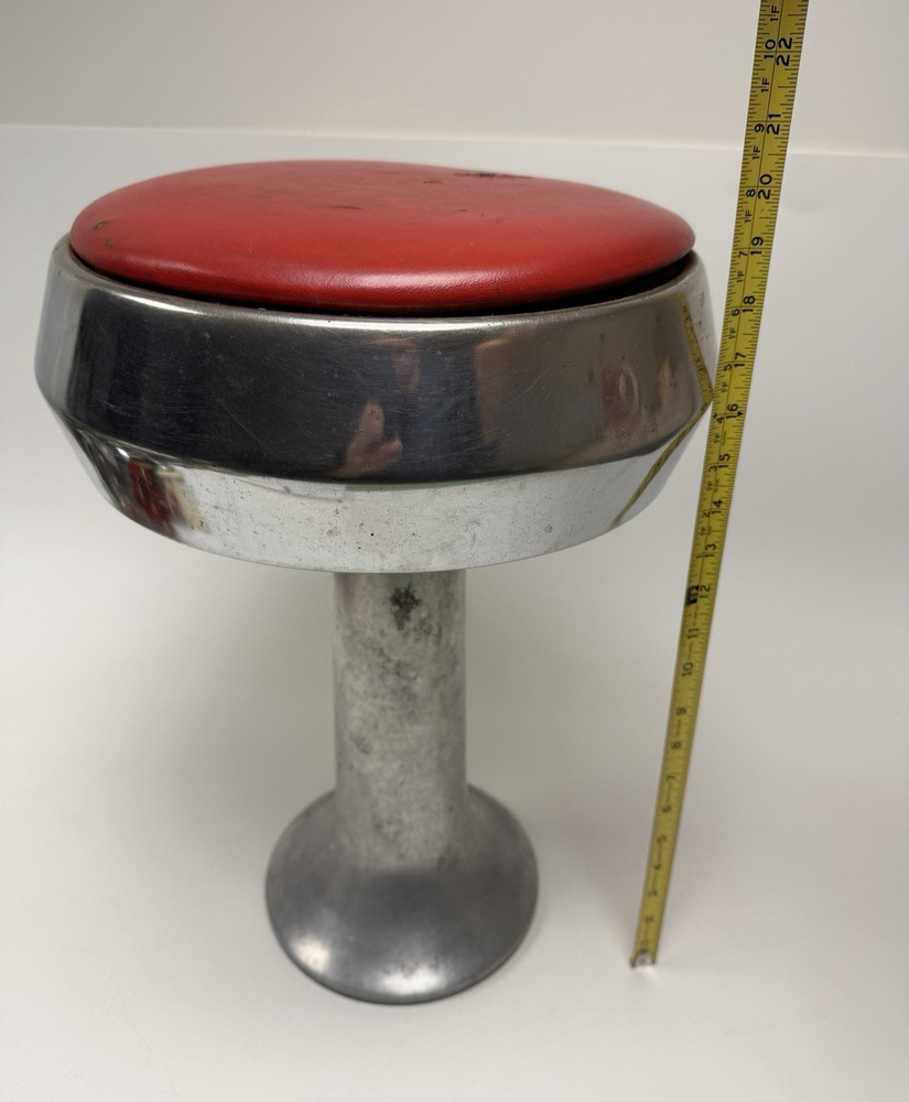 Vintage Diner Bar Swivel Stool - Red Top