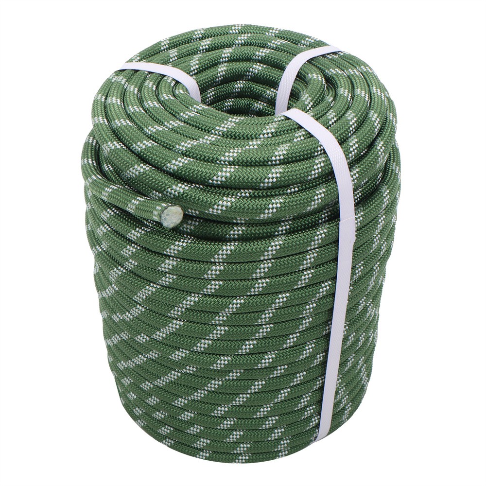 1/2"×200' 48 Strands Polyester Braided Arborist Rope For Tree Work Green & White