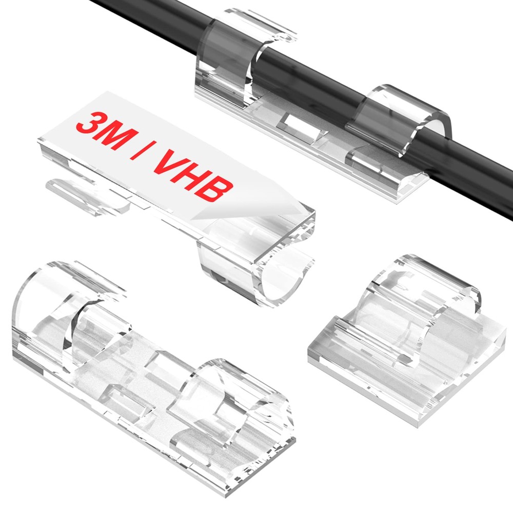 Adhesive Cable Clips Clear (40PCS, M), Upgraded Wire Holders for Wall, Strong...