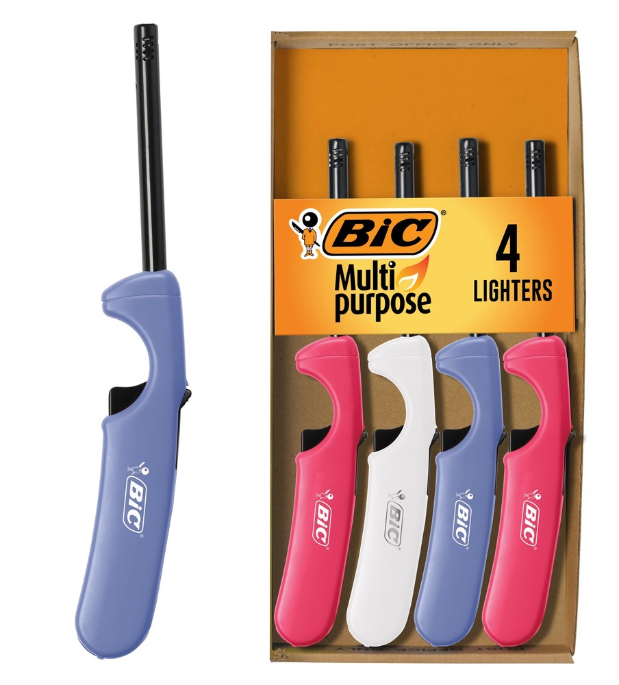 BIC Multi-purpose Candle Edition Lighter, Assorted Colors, 4-Pack