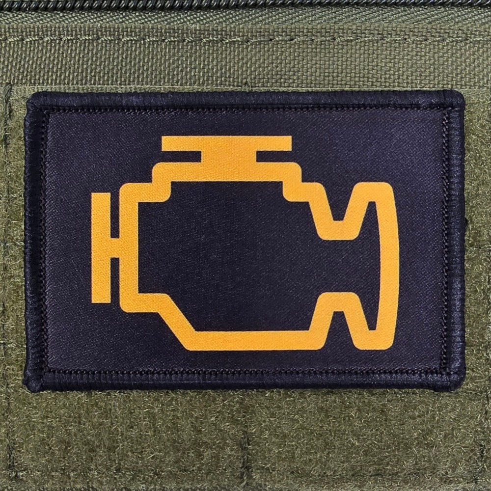 Check Engine Patch Moral Tactical Military Army USA Flag Hook & Loop 3x2