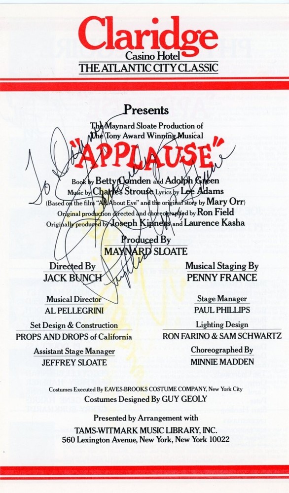 Phyllis McGuire - Twice Signed Vintage 'Program'