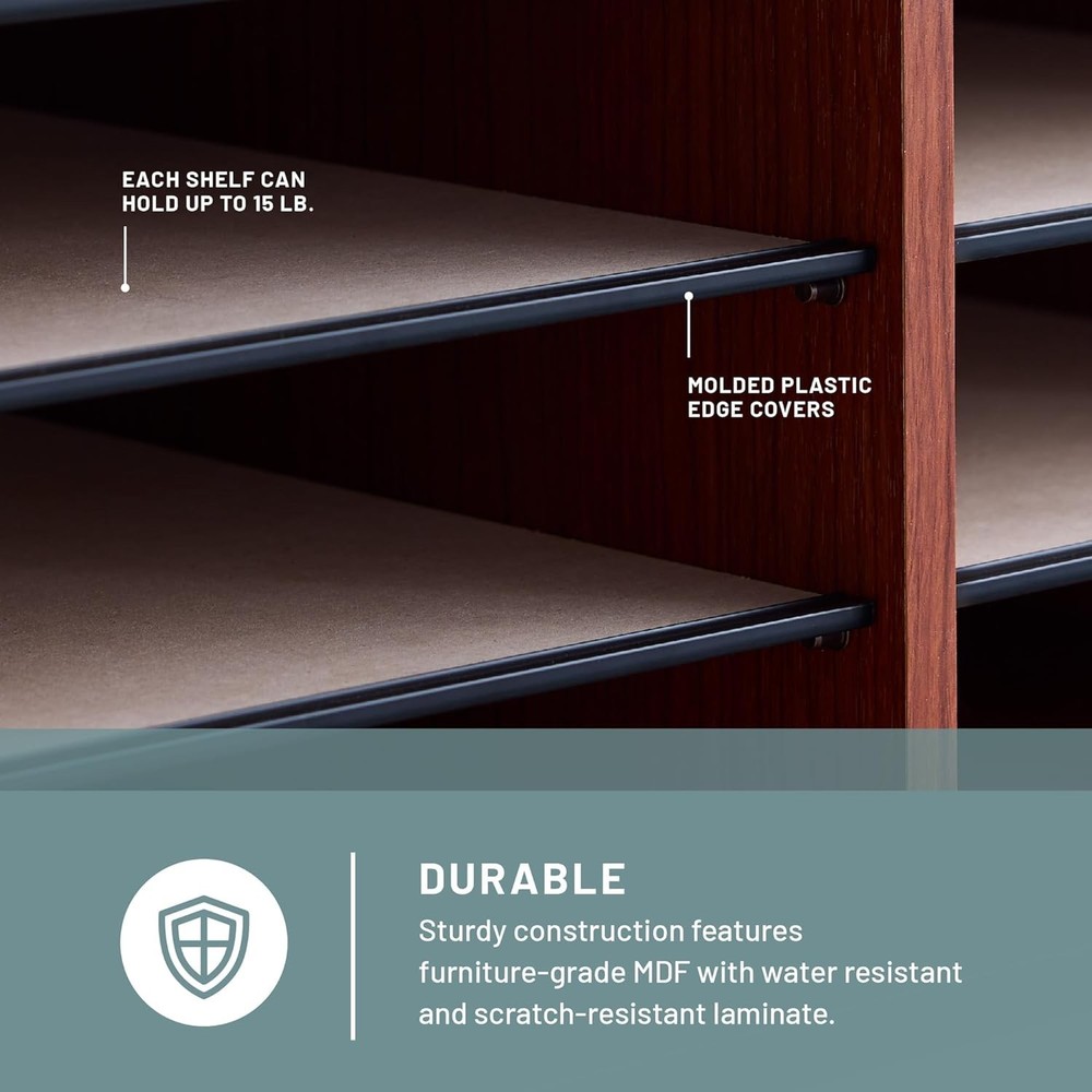 Literature Organizer 12 Compartments Office & Classroom Mailbox W/ Adjustable