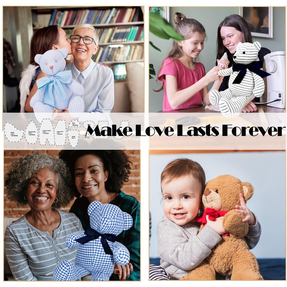 Topapfo Large 17 Inch Memory Bear Patterns for Sewing with Tutorial, Beginner...