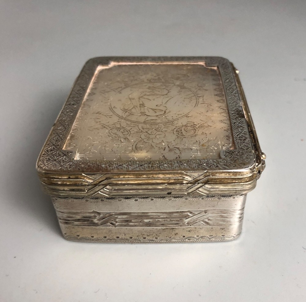 19th Century Silver & MOP Snuff Box ALZX