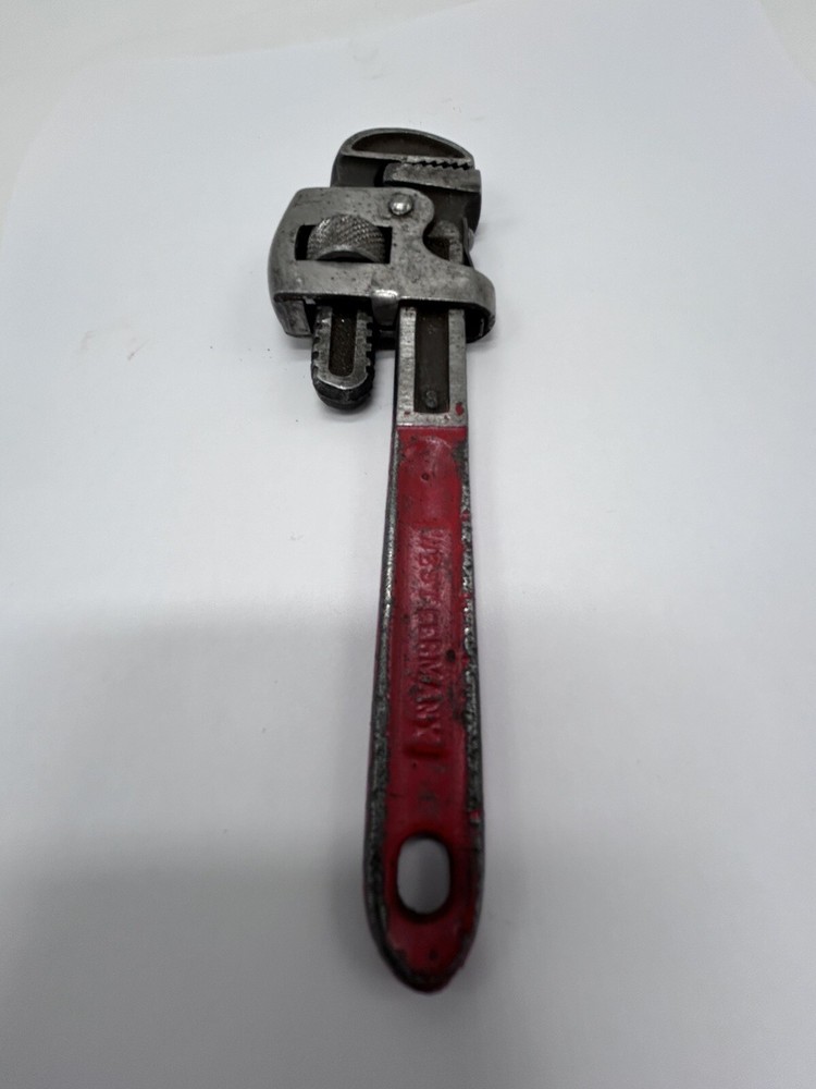Vintage GUARANTEED West Germany Adjustable Pipe Monkey Wrench Red #8 RARE