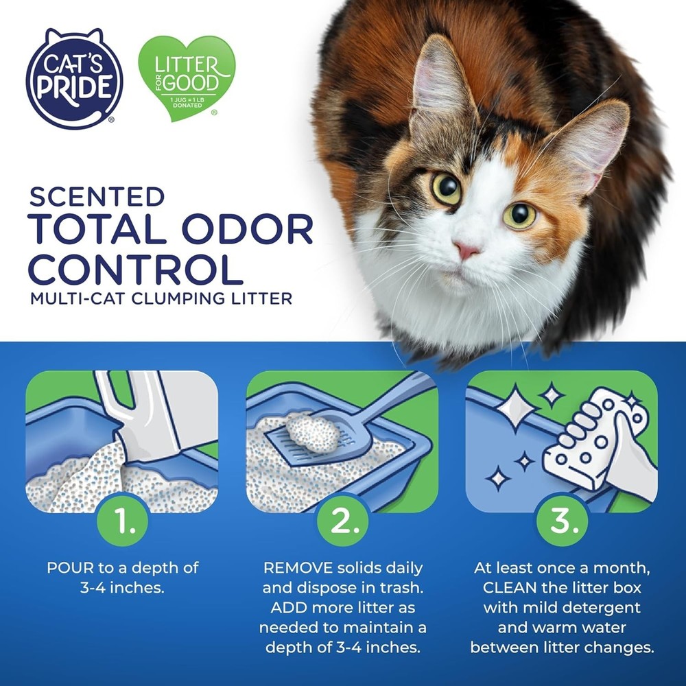 Scented Multi-Cat Litter - 10-Day Odor Control & Strong Clumping, 15 lbs