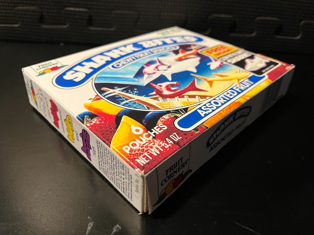 1990 Shark Bites Fruit Snacks (glow in the da) - Replacement novelty display box