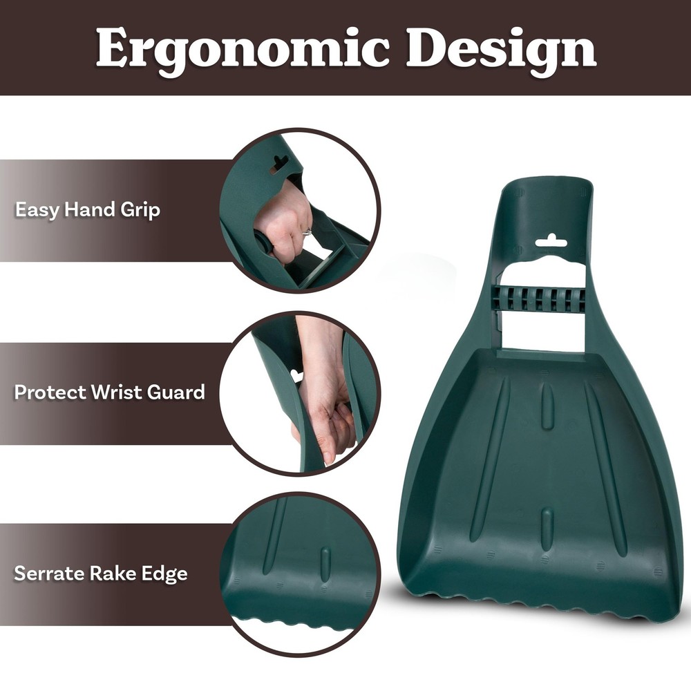 Leaf Scoops Lightweight Grabber Tool for Leaves, Mulch, Gardening, Yard Work