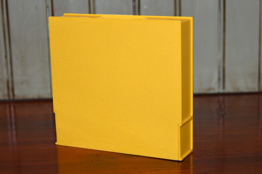 Vintage MEMOREX 5.25 Floppy Disk Computer Software Storage Box Case Yellow