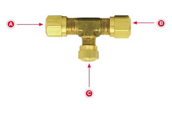 Tectran Nylon Tubing Reducing Union Tee