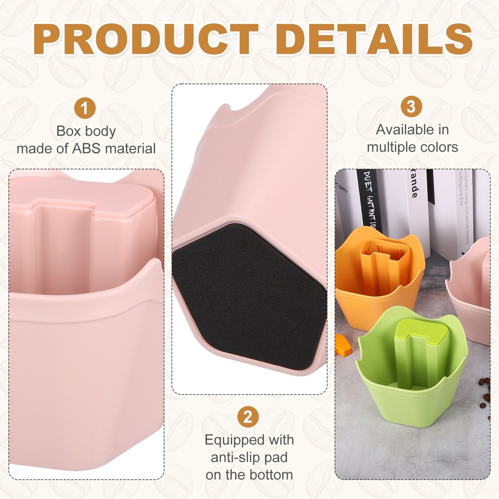 Coffee Knock Box, 4 Inch Plastic Polygonal Knock Box Coffee Grounds Bin, Pink