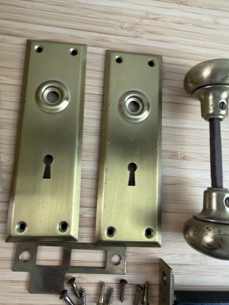 Vtg Brass Inside Lock Set OL0311-4 W/ Box Hardware Complete