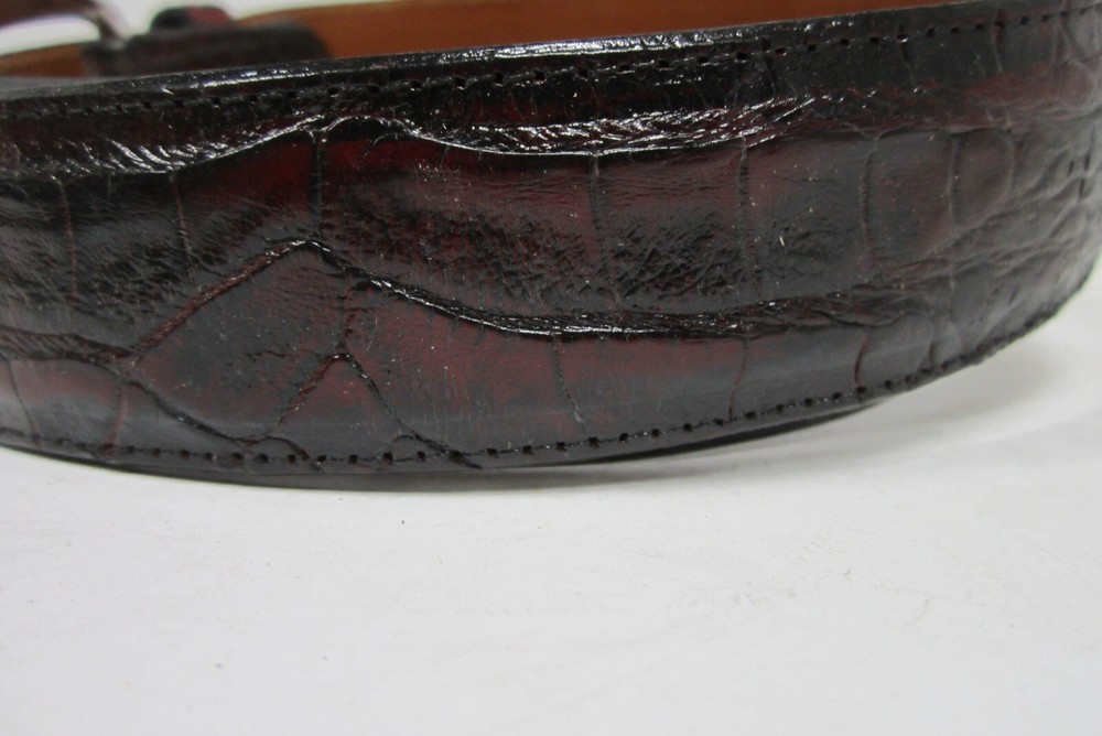 GENUINE ALLIGATOR BLACK CHERRY BELTS