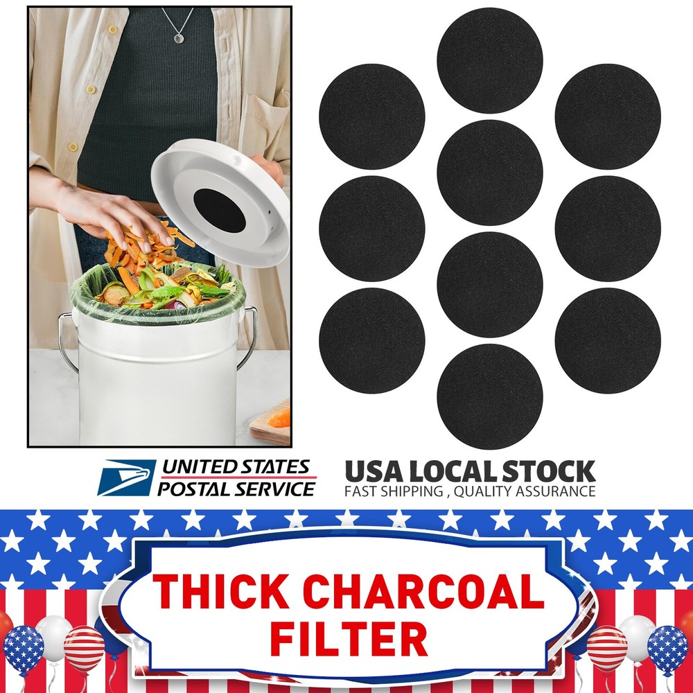 ROUND 6.7" 0.4"(Thick) Charcoal filter Easy Installation Effective Odor Blocking