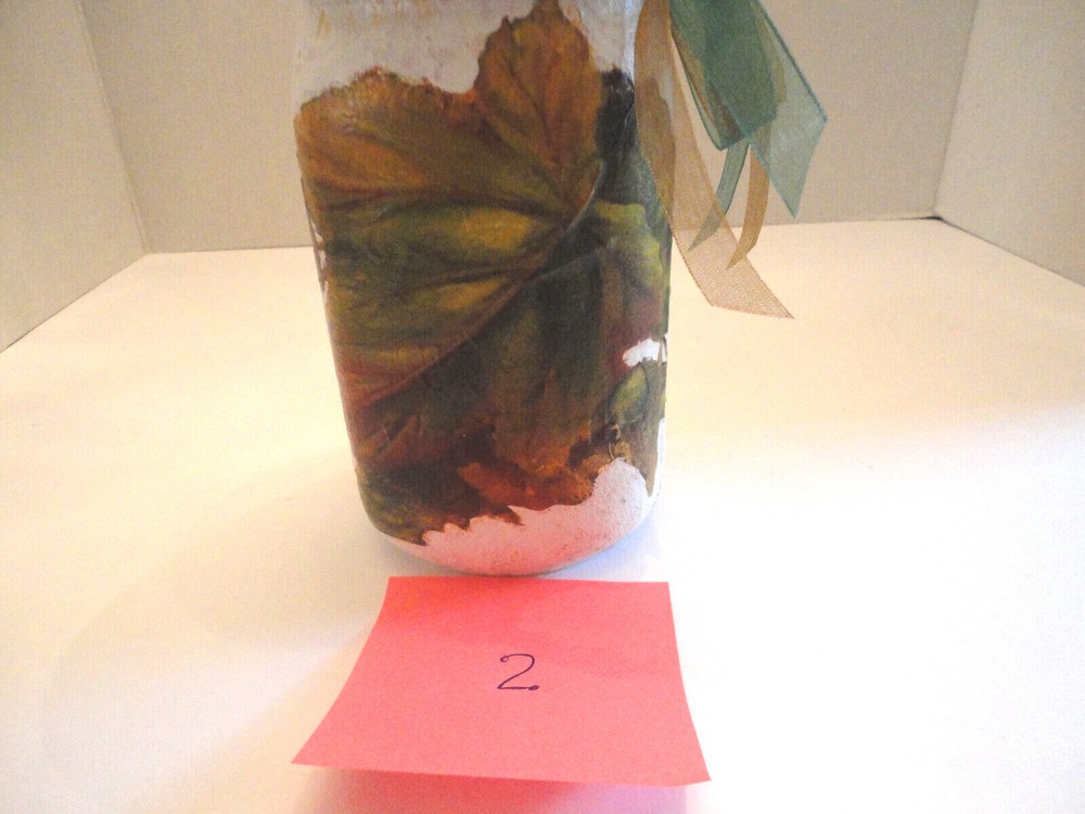 Decoupage Quart Mason Jar, Pears, Grapes ( Handmade)