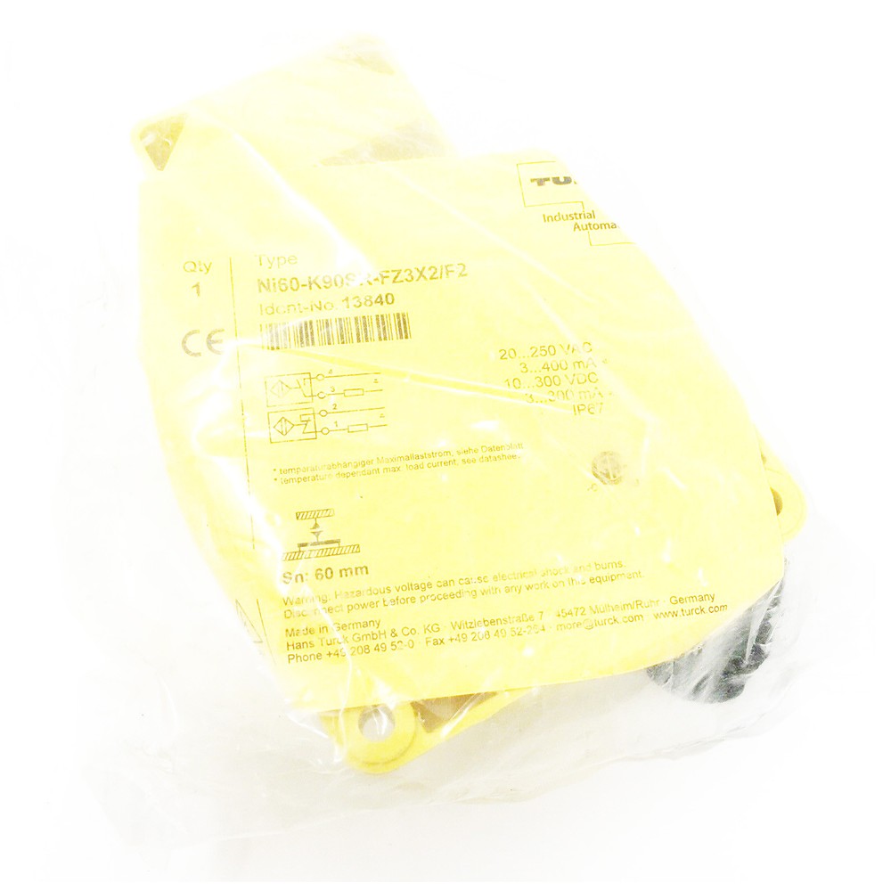 TURCK NI60-K90SR-FZ3X2 2-Wire AC DC NonEmbeddable Rectangular Inductive Sensor