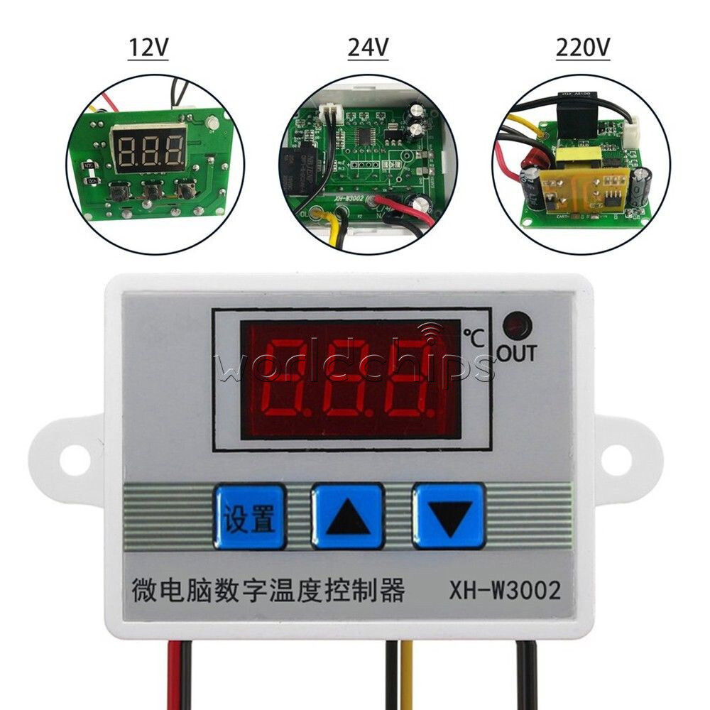 DC 12V Digital LED Temperature Control Microcomputer Thermostat Sensor Probe