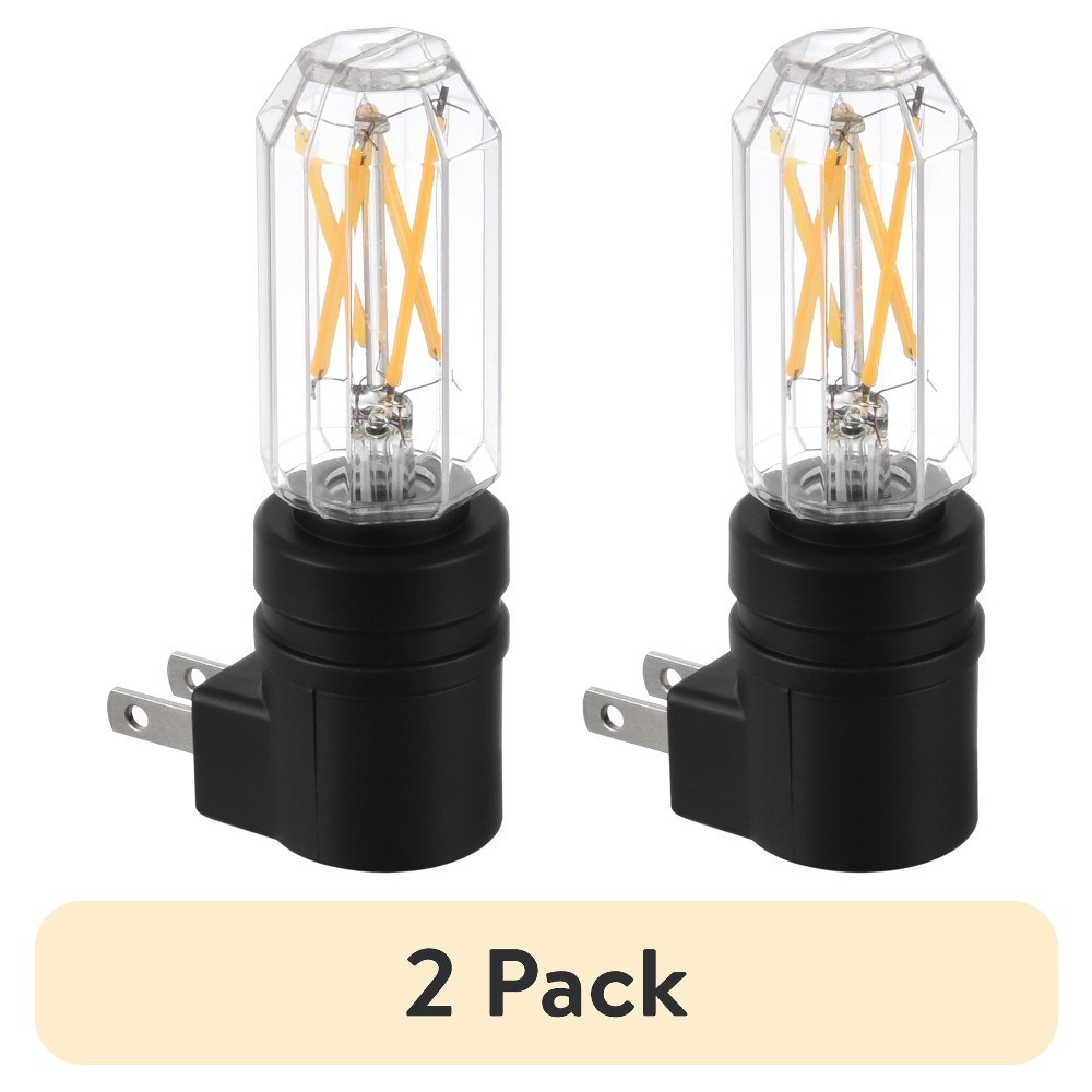 Vintage LED Night Light Plug in Dusk to Dawn Sensor Soft White Warm Light 2 Pack