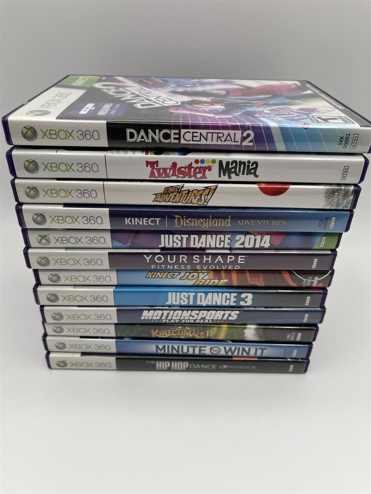 Microsoft Xbox 360 Kinect Sensor Bar with 12 Starter Fun Game Bundle -Tested