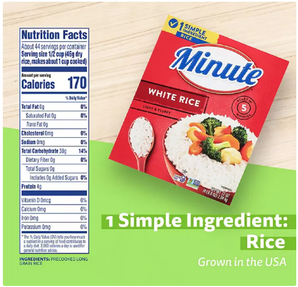Minute Instant Light and Fluffy White Rice, 72oz.