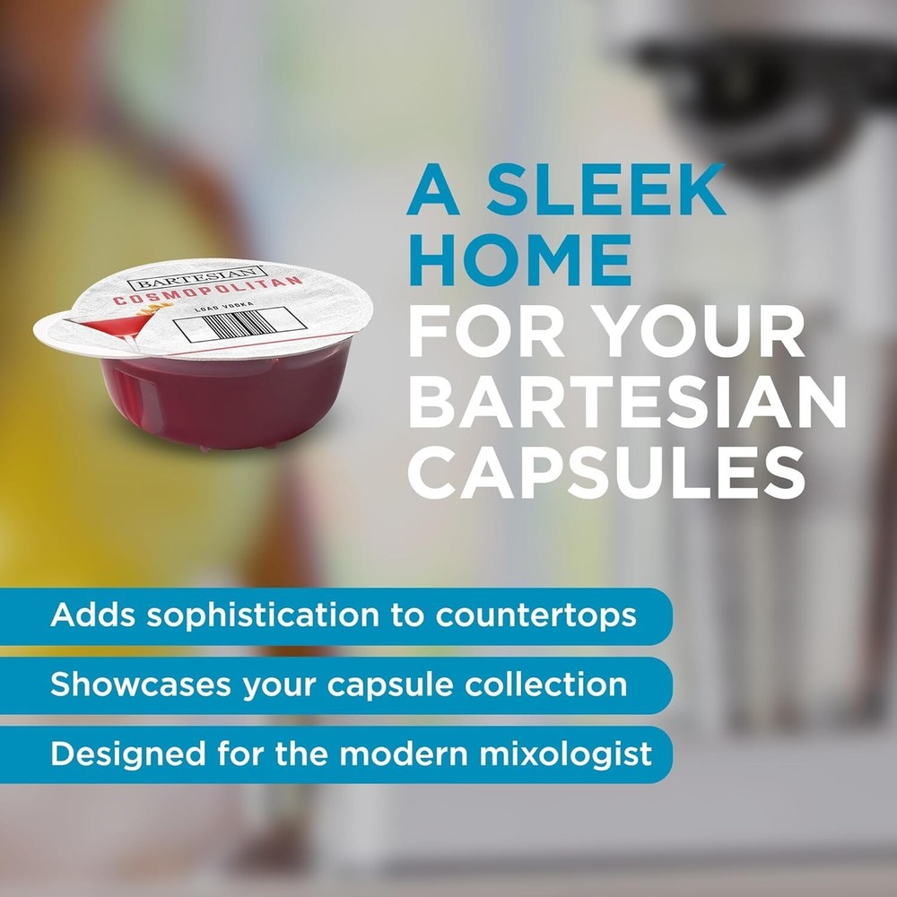 Cocktail Capsule Drawer (36 Capsules) | Stylish Bar Organizer | Bartesian Home