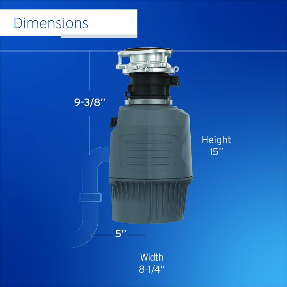 InSinkErator Evolution Cover Control 3/4 HP Garbage Disposal, Advanced Series EZ