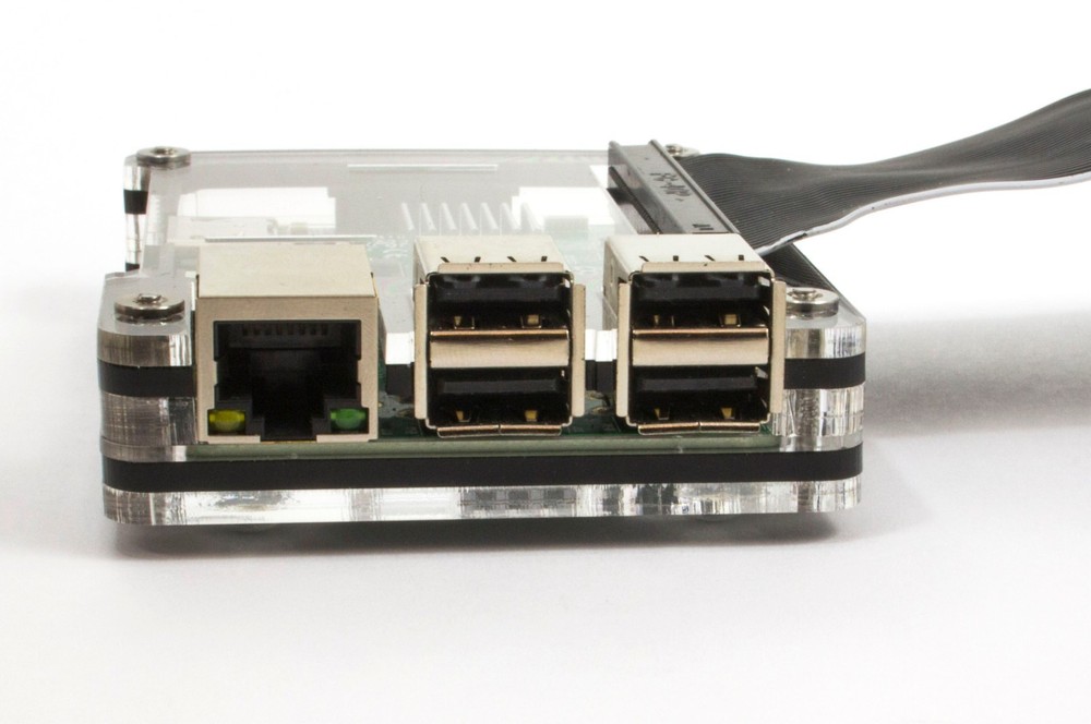 Zebra Slim Case (Black Ice) ~ for Raspberry Pi 3B+, 3, Pi 2, Pi B+ from C4Labs