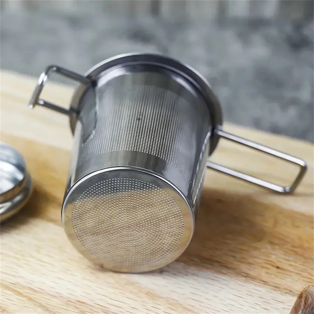 Stainless Steel Tea Filter with Folding Handle Loose Leaf Strainer with Lid*