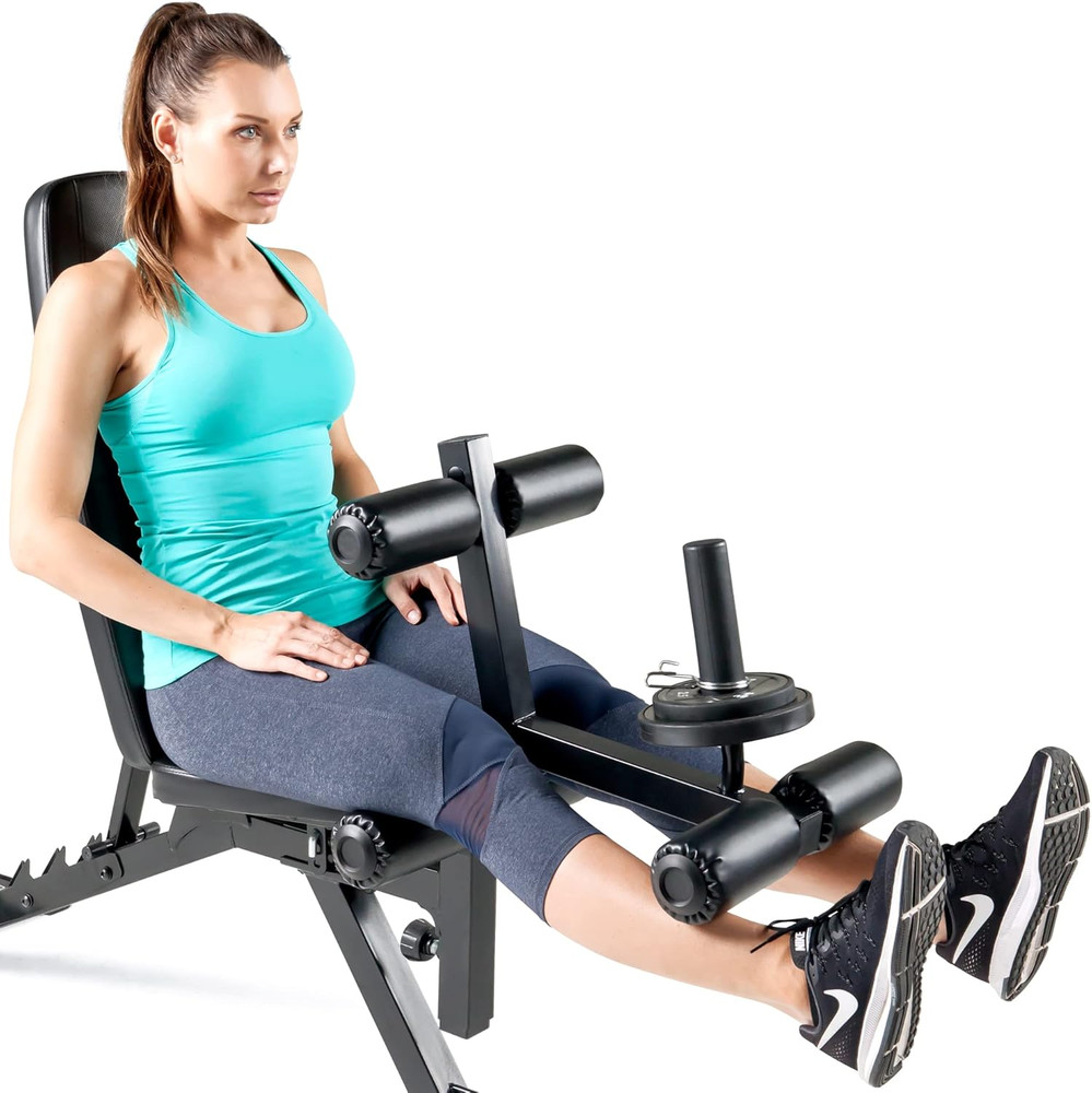 Versatile 6-Position Utility Bench with Leg Developer & Foam Padding - Dark Gray
