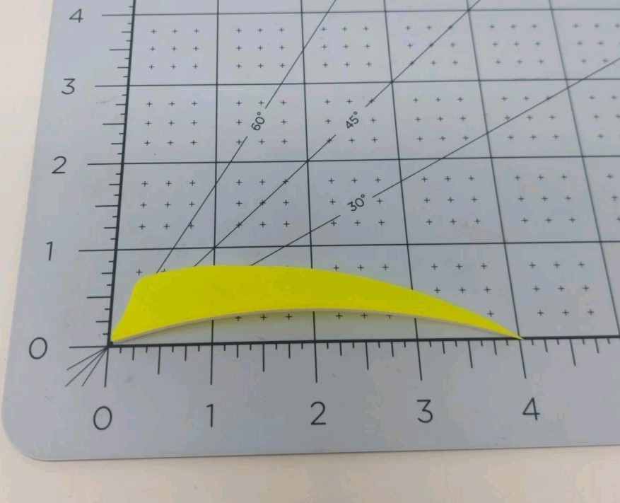 100 Bullseye Archery Feathers 4" Right Wing: Shield Solid Fluorescent Yellow