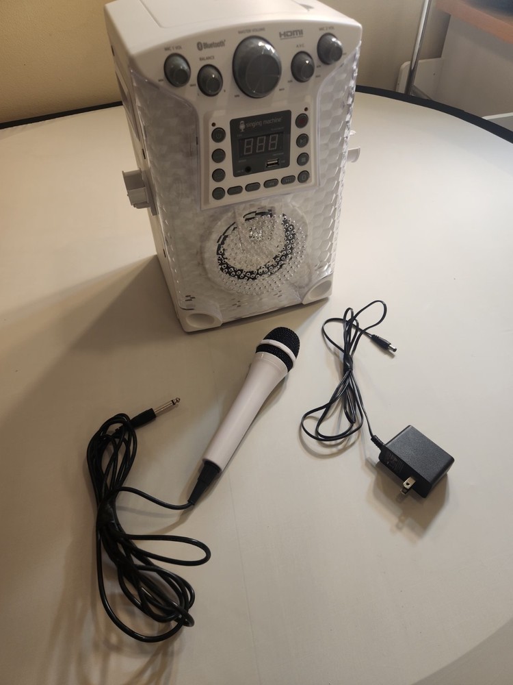 The Singing Machine SML633 Bluetooth CD+G Karaoke System Color White