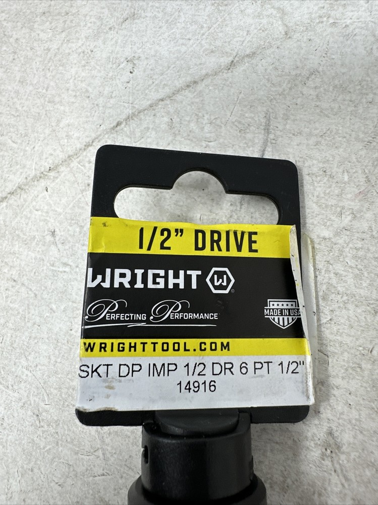 Wright Tool 1/2" 1/2" Dr 6Pt Deep Impact Socket, 14916