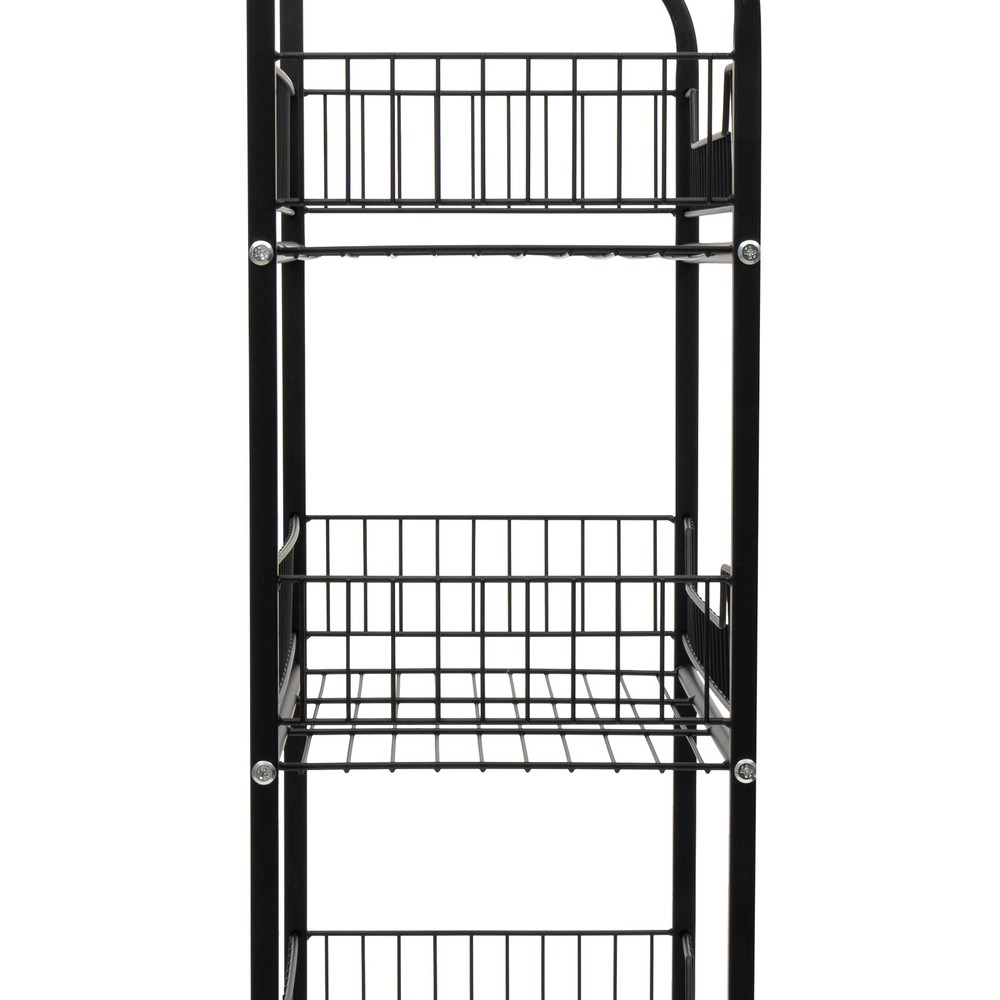 4-Tier Adjustable Rolling Snack Rack with Hanging Board - Freestanding Display
