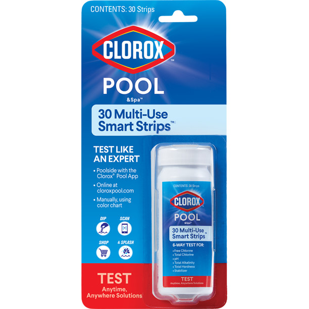 30 Clorox Multi-Use Smart Strips™ for Testing Pool & Spa Water - NEW