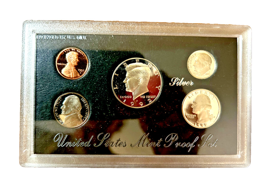 1992 Silver Proof Set with Certificate of Authenticity and Original Packaging